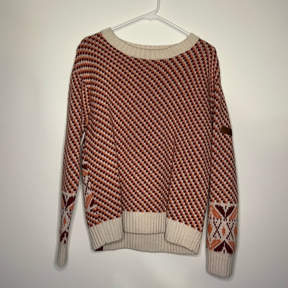 Roxy Wool Blend Patterned Sweater - image 1